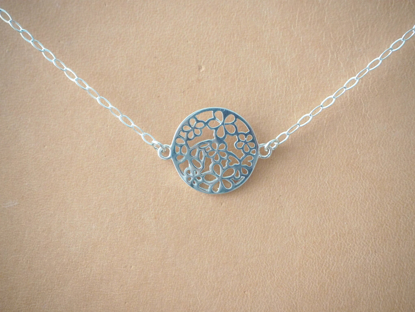Circle of Daisies Necklace - Sterling Silver