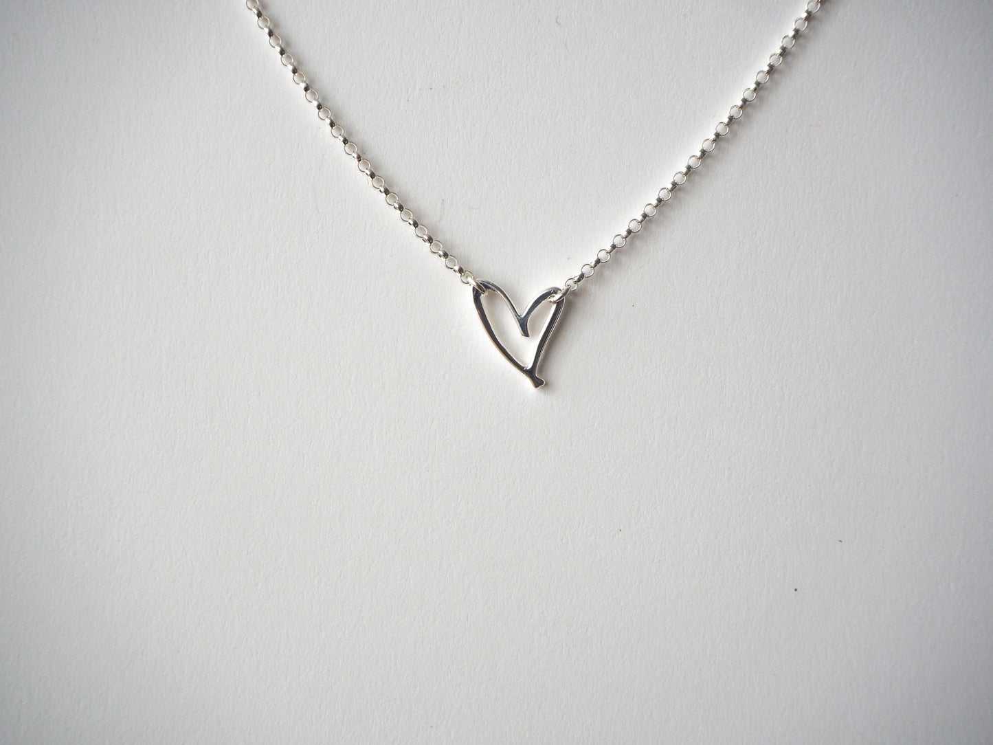 Floating Heart Necklace - Sterling Silver