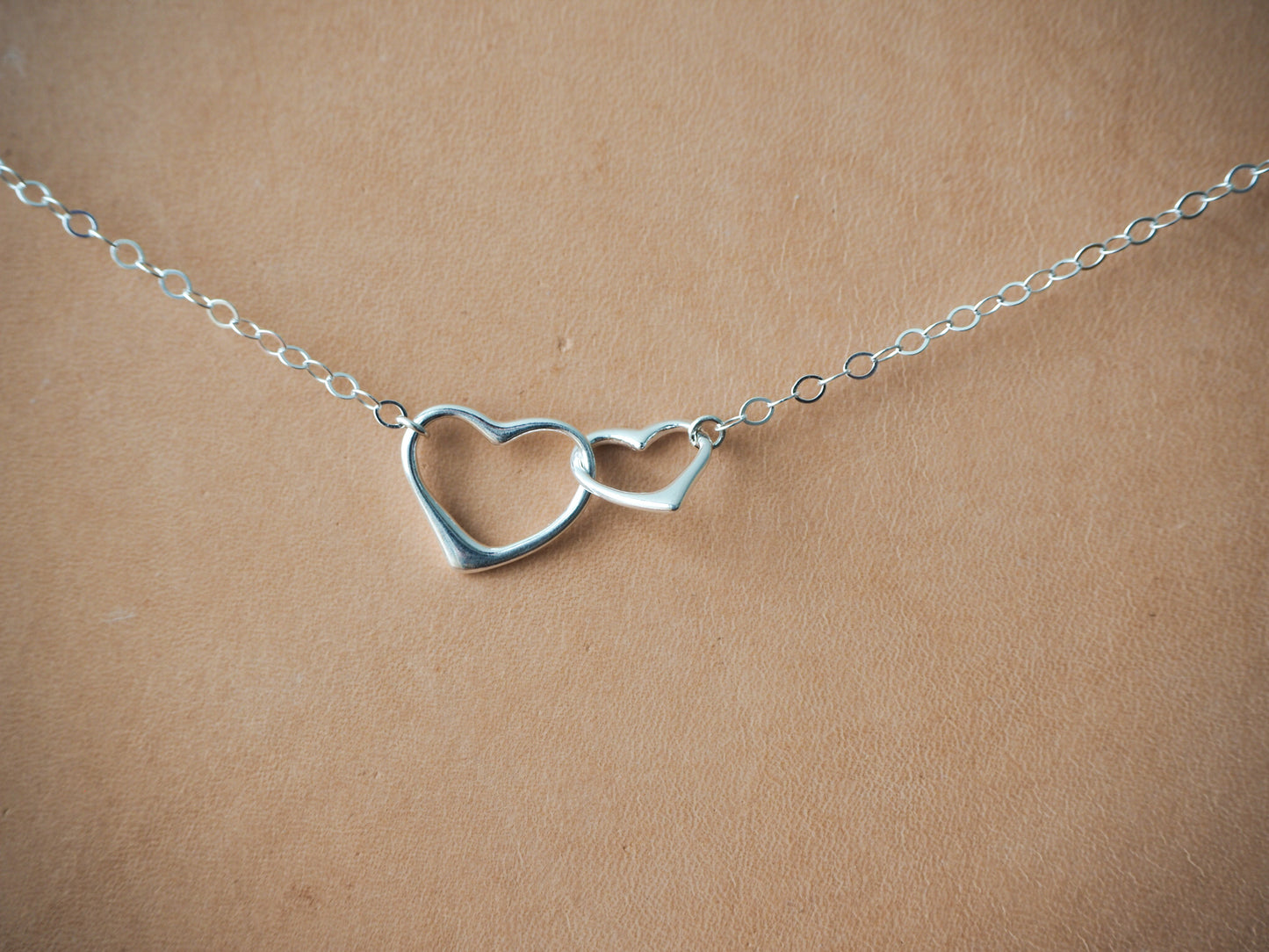Interlocking Hearts Necklace - Sterling Silver