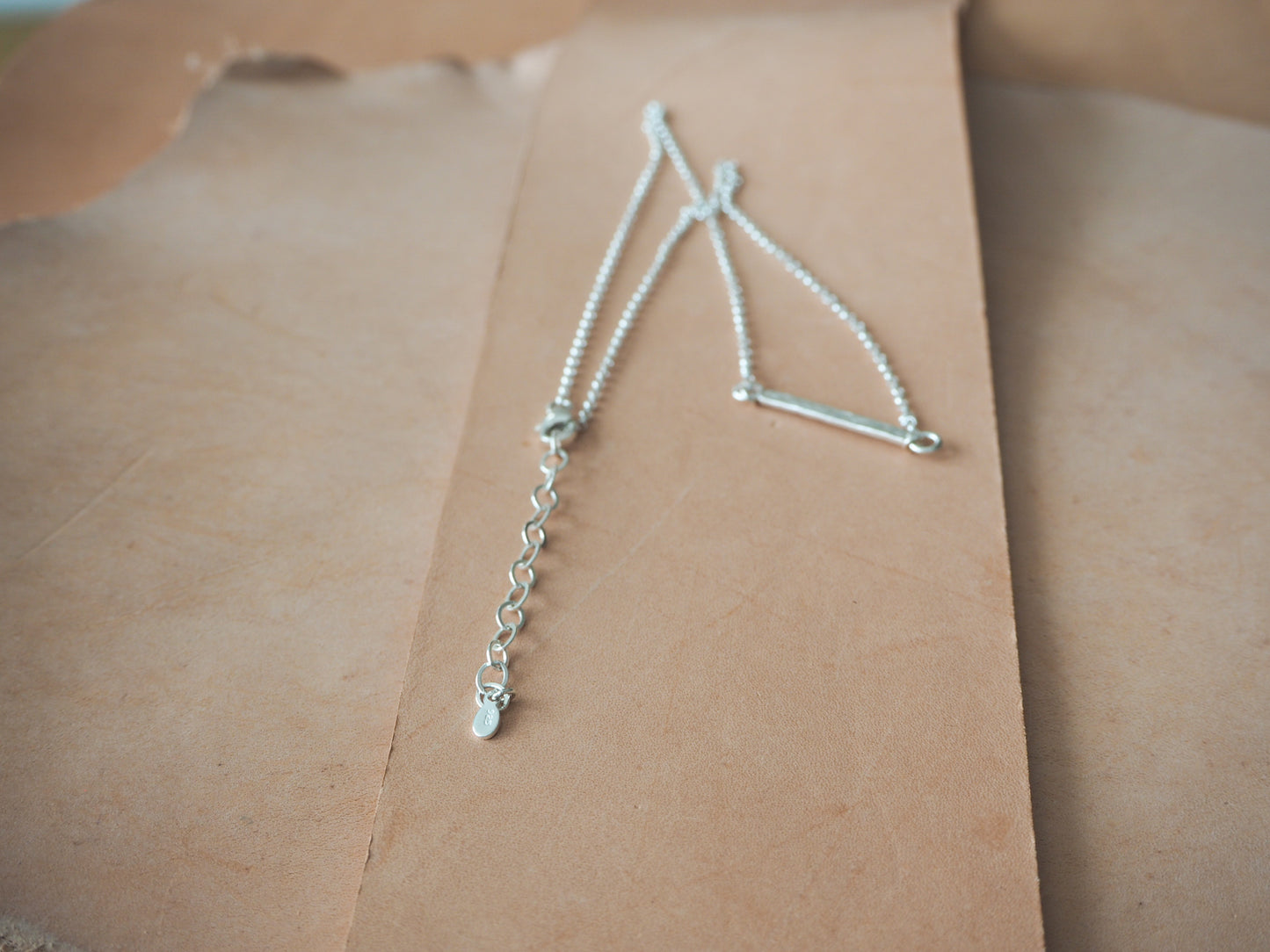 Hammered Bar Necklace - Sterling Silver