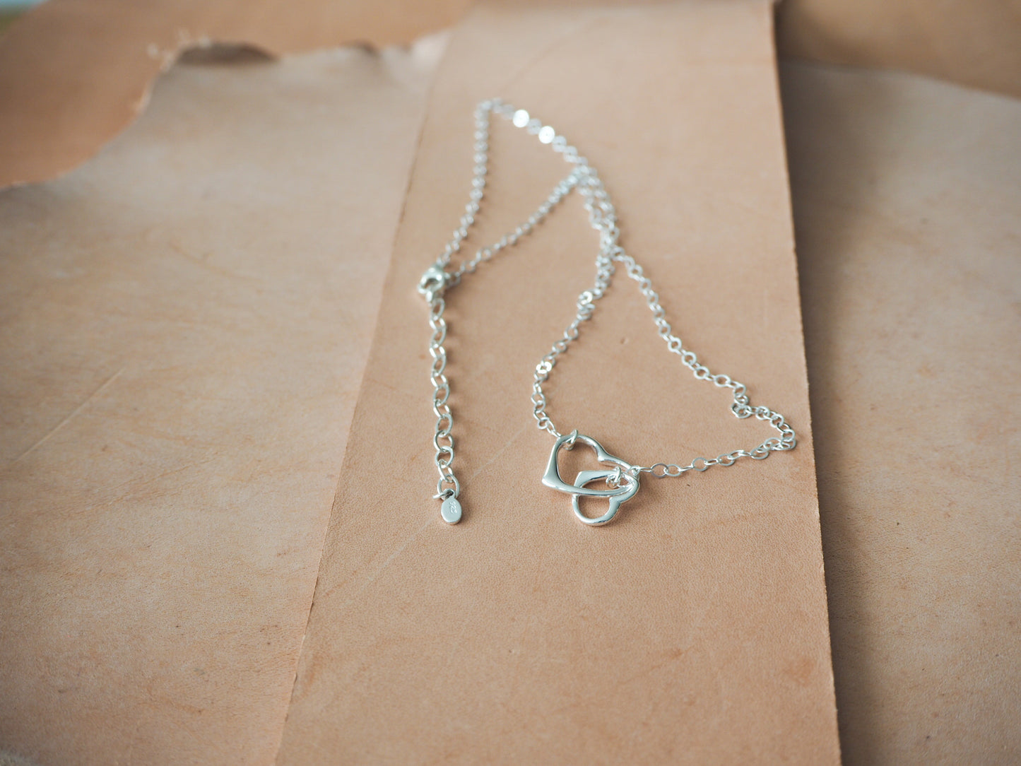 Interlocking Hearts Necklace - Sterling Silver