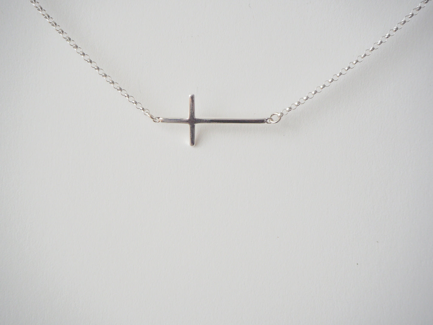 Slender Cross Necklace - Sterling Silver