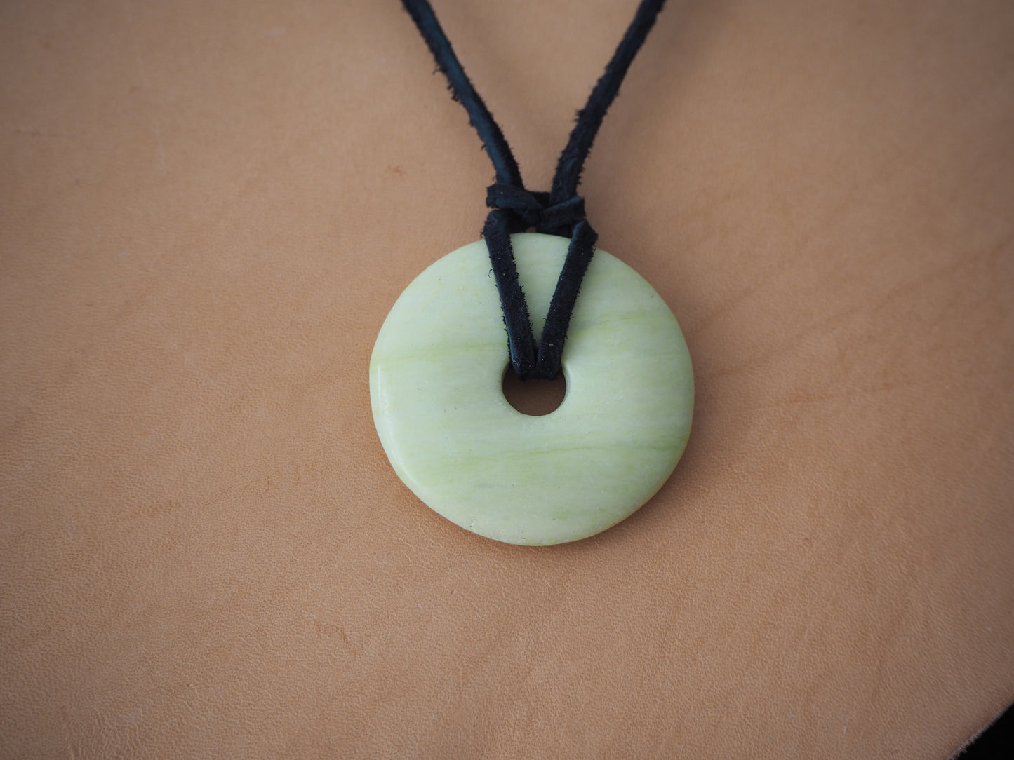 donut bead | leather cord | sterling silver clasp