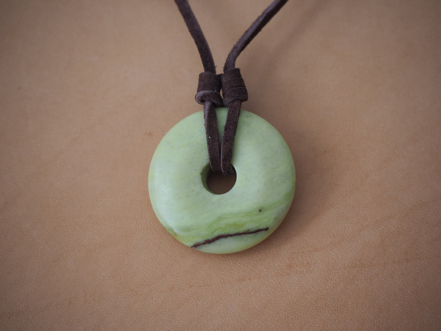 donut bead | leather cord | sterling silver clasp