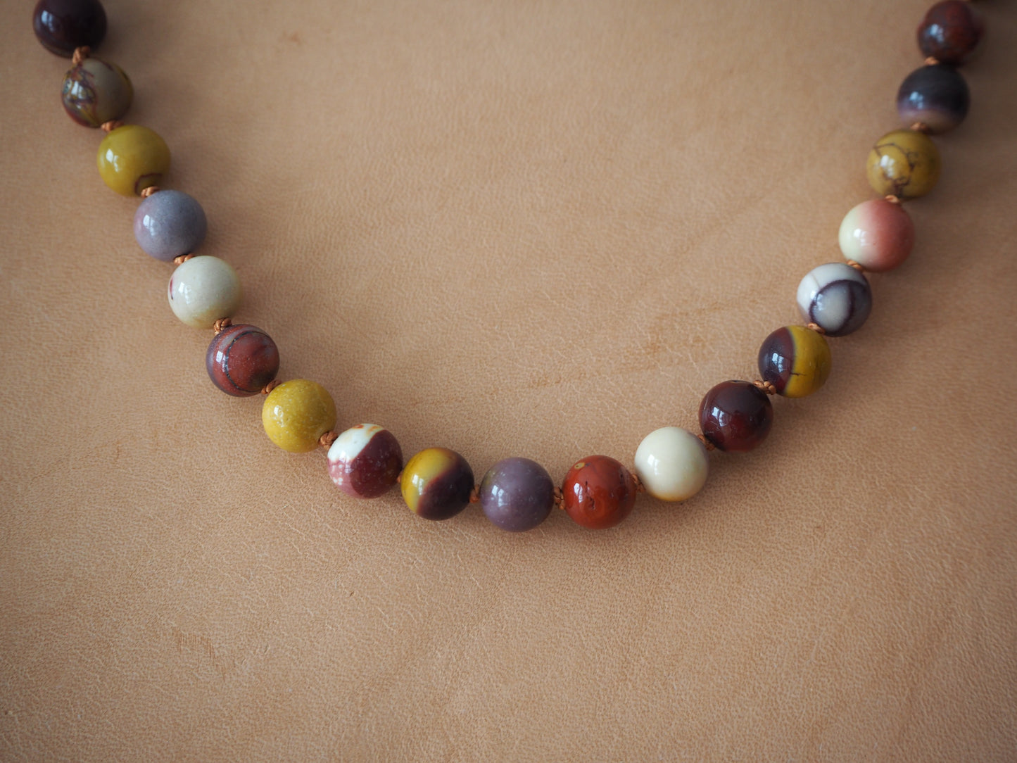 Mookaite Jasper - beaded & knotted